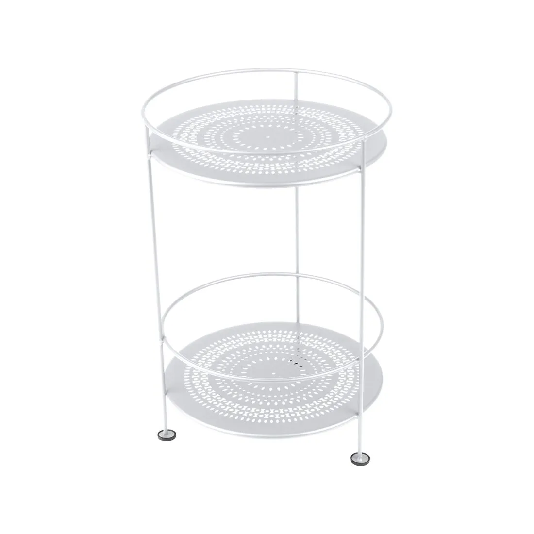 Fermob Guinguette GUINGUETTE GUERIDON DOUBLE PLATEAU PERFORE Blanc Coton